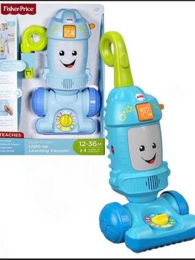 Fisher-Price Light-Up Learning Vacuum Toy - Blue & Green